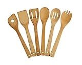 YBM HOME & KITCHEN Set Of 6 Bamboo Kitchen Utensils 11.5” Long