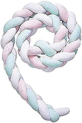 Jinmi Handmade Soft Knot Pillow Infant Soft Pad Braided Crib Bumper Knot Pillow 79 in