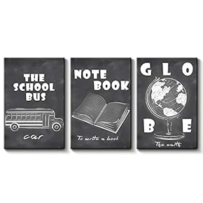 That You Will Love Alluring Picture Blackboard Theme Painting Artwork for Home Framed x 3 Panels