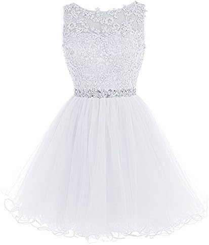 WDING Short Tulle Homecoming Dresses Appliques Beads Prom Party Gowns