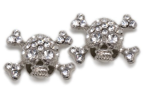Sassy Clips Skull with Clear Crystal Rhinestones and Clear Crystal Rhinestone Eyes