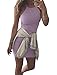 Youngkim Women Cute Backless Spaghetti Strap High Neck Mini Bodycon Dress