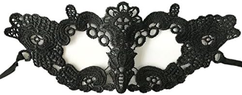 Amint Mysterious Women's Face Mask with Ribbon for Masquerade/Carnival/Halloween/Christmas/Party/Prom/Ball/Show Black, Pattern Q