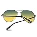AMZTM Classic Fashion Double Bridge Metal Frame Polarized Lens Aviator Men and Women Sunglasses (Day/Night, 62)
