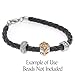 Beadaholique Leather Braided Bracelet with Lobster Clasp Fits Pandora, 8.5-Inch, Black Faux