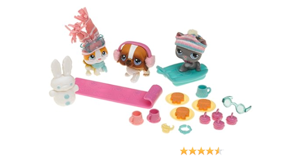 Amazon Com Hasbro Littlest Pet Shop Snowfall Fun Playset Toys Games