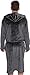 Ross Michaels Mens Robe Hooded Wrap Style - Mid Length Plush Fleece Bathrobe (Gray, 3X-Large)