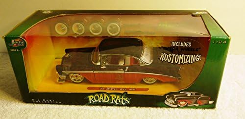 1956 Chevy Bel Air Diecast Model Car Road Rats 1:24 Black/Red