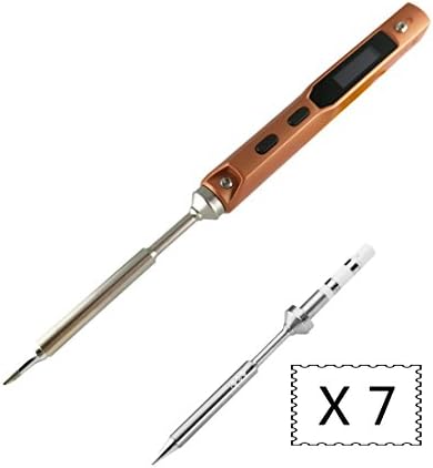 UY CHAN Original TS100 Digital OLED Programmable Pocket-size Smart Mini Portable Soldering Iron Kit Station Built-in Acceleration Sensors (with 7 Tips) (TS100 with 7 Tips)