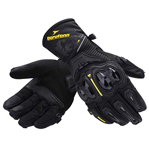 CHCYCLE Winter Motorcycle Gloves for Men, Touch Screen Windproof Motorbike Biker Riding Gloves for ATV UTV Scooter (Green, XX-Large)