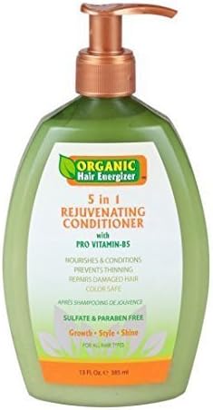 Organic Hair Energizer 5 in 1 Rejuvenating Conditioner with Pro Vitamin B5 by Organic Hair Energizer