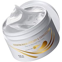 Vitamins Keratin Hair Mask Acondicionador profundo - Tratamiento de reparación hidratante complejo de queratina y aceite de argán para cabello fino fino para