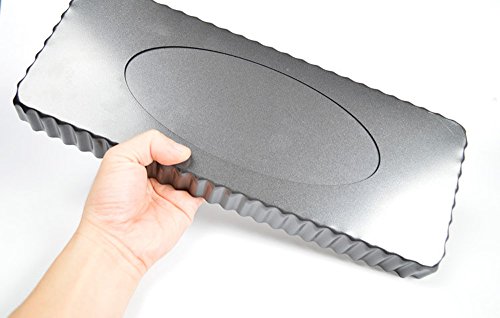Lautechco 14-inch Non-Stick Quiche Pan (Rectangle) With Removable Bottom