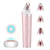 Pore Vacuum, Xpreen Blackhead Remover Wireless Charging Pore Cleaner with LED Lighting Fuction (Pink)