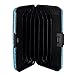 VICHLINE Glitter Bling Aluminum RFID Blocking Wallet Slim Hard Metal Credit Card Holder SkyBlue