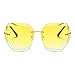 AEVOGUE Sunglasses For Women Oversized Rimless Diamond Cutting Lens Sun Glasses AE0534 (Gold&Yellow)