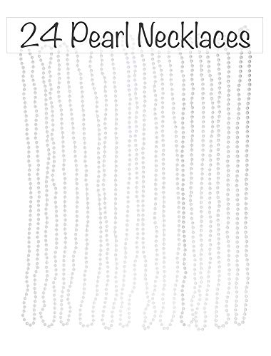 24 Pack Pearl Necklaces For Women - Realistic Looking Fake Pearl Necklace Costume Jewelry - Tea Part - //coolthings.us