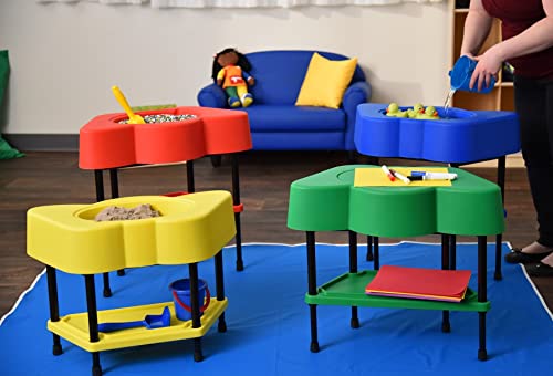 Children's Factory - AFB5100PY Toddler Sensory Table with Lid, Adjustable Height Sand & Water Indoor/Outdoor Play Equipment for Kids Playroom/Homeschool/Classroom, Yellow