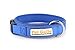 Reflective Dog Collar & Leash by PET GALLO: Padded Reflective 100% Pure Nylon Dog Collar with Reflective Nylon Pipe | Zinc Alloy Clip 7 & X-Crossed Reinforced Double Stitching on Lead |Color Blue (L)