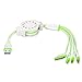 (2 Pack)Multi Charger,ANSOTT(3.3ft)Retracrable 4 in 1 Multifunctional USB Cable Adapter Connector with Type C/Micro USB/8 Pin Lighting/30 Pin for iPad,iPhone 7 Plus,Andriod,and More(Green+White)