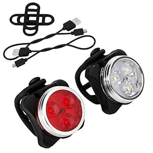 Budermmy LED Bike Lights, USB Rechargeable Bicycle Light Set Waterproof Front and Rear Light Set for Mountain Road Bike…