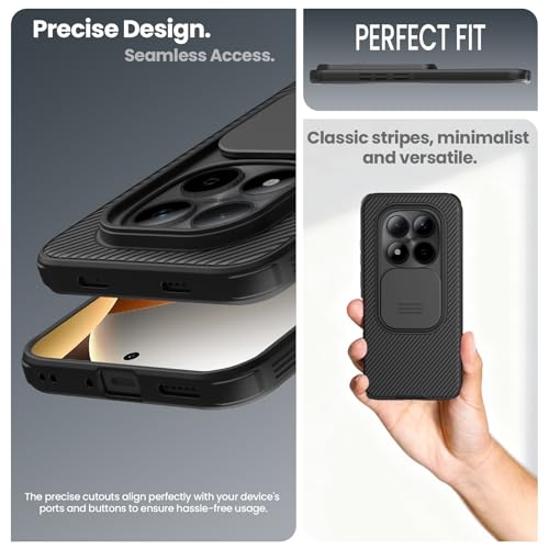 Nillkin Case for Xiaomi Redmi Note 15 Pro Plus 5G - Camera Protector with Slide Camera, Shock and Scratch Resistant, Compatible with Xiaomi Poco M8 Pro 5G 6.83" Black
