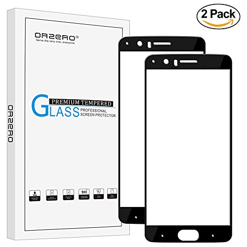[2 Pack]Orzero For Oneplus 5 / A5000 Full Coverage ( upgraded version with precise size) Tempered Glass Screen Protector, 2.5D Arc Edges 9 Hardness HD Anti-Scratch [Lifetime Replacement Warranty]