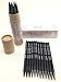 Ashleighnicolearts Artist Quality Colored Pencils with Super Long Lasting Woodless Design for Adult Coloring Drawing and Sketching (12, Graphite-Charcoal)