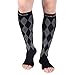 Doc Miller Toeless Compression Socks Women & Men – Open Toe, 20-30mmHg, Knee-High, Lightweight, Calf Support, Shin Splints, Varicose Veins Comfort, 1 Pair, Argyle