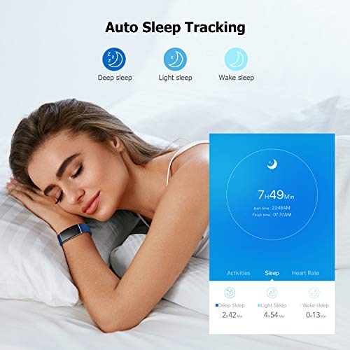 LETSCOM Fitness Tracker HR, Color Screen Activity Tracker with Heart Rate Monitor and Sleep Monitor, IP68 Waterproof Pedometer Watch, Step Counter, Calorie Counter for Women Men Kids