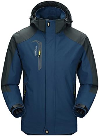 Cloudy Hooded Waterproof Jacket Softshell Men Sportswear(Denim Blue,US S/Asian2XL)