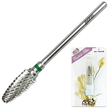 PANA Professional 3/32" Shank Size - Silver Flame Carbide Bit Coarse Grit - Nail Drill Bit for Dremel Machine