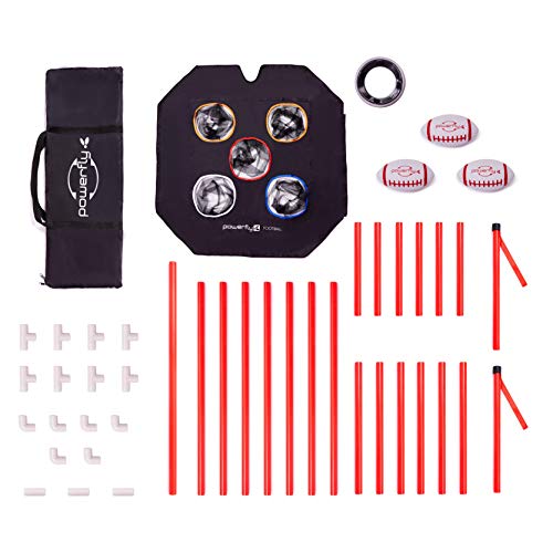 Powerfly Kids Football Toss Game - 2-in-1 Football Target Net & Field Goal Post - Outdoor or Indoor Throwing Practice - Best Sports Toys for Boys 2019