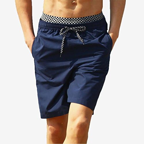 SAFS Men's Solid Color Swim Trunks 13" Inseam Extra Large Shorts Navy 40