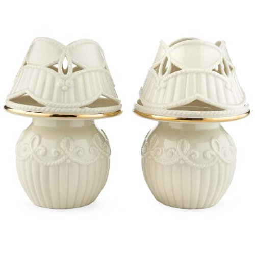 Lenox Great Giftables Carved Tealight Lamps, Set of 2 Tea