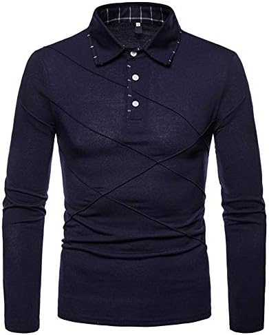 Showu Men's Long Sleeve Polo Standing Collar Casual Golf Sweatshirt
