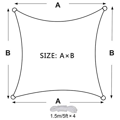 JYYnet Sonnensegel, Sonnensegel Sonnenschutz Sonnensegel Wasserdicht UV-Schutz Polyester Sonnensegel für Garten Balkon… – Bild 6