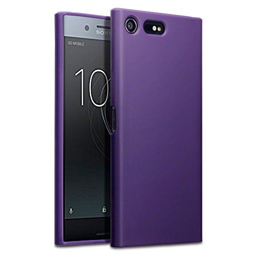 Xperia XZ Premium Cases, Terrapin Sony Xperia XZ Premium Cover - TPU Gel - Slim Design - Durable Shock Absorbing - Back Protector - Solid Purple Matte Finish