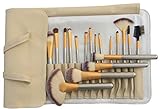 YOA 18-Piece Kabuki Makeup Brush Kit with White Cream Bag