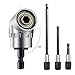 1/4 Inch Hex Shank 105 Degree Right Angle Driver Extension Power Screwdriver Drill Attachment Socket Adapter Bit + 3pcs Quick Release Magnetic Screwdriver Nut Drill Bit Holder Extension Kit Set
