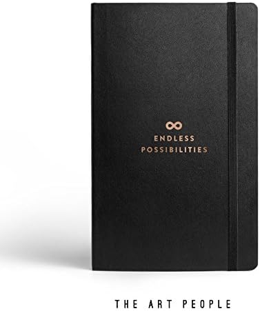 Kids Mandi Possibilities Journal with Elastic Band Leather Plain Notebook, 120 Pages (Black) 90gsm