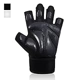 BEACE Weight Lifting Gym Gloves with Wrist Wrap Support, Extra Grip & Wear-Resistant Workout Gloves for Exercise Training Fitness CrossFit for Men & Women