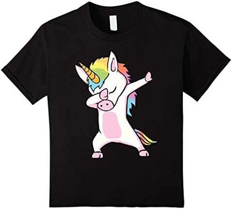 Kids Unicorn cute dabbing T-Shirt Funny Dab Dance Gift Shirt 12 Black
