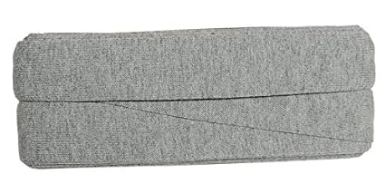 Zierstoff Unifarbenes Schrägband, Jersey, vorgefalzt, 20 mm breit - 6 Meter Länge, Hellgrau Melange