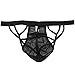 YiZYiF Men's See-Through Sheer Lace Cross Belt Jockstrap Bondage Underwear Black