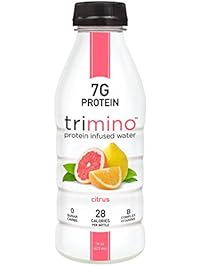 NEW trimino all-natural protein water, Citrus, 16 Ounce (Pack of 12)