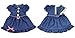 Baby 2 Sets Summer Dress Blue Doll Clothes Rose Flower Doll Clothing Dresses for 16-18 Inches American Girl Dolls