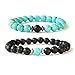 Me&Hz Couple Friendship Distant Bracelets Healing Black Onyx Turquoise Stretch Beaded Bracelets for Lovers