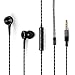 Youmoon Beryllium Diaphragm Stereo Earbuds in-Ear Sport Earphones Waterproof Headphones with Mic Control for Running, Compatible for Smartphone Stereo Bass with 3.5mm Jack (Black)