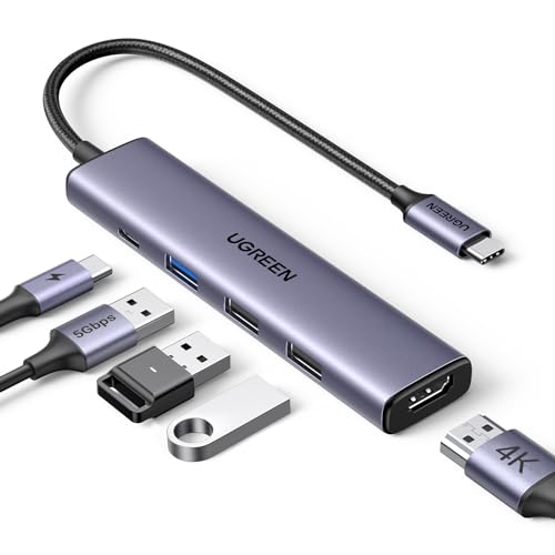 Revodok 105 USB C Hub PD100W, 4K HDMI, 3*USB A Datenports USB C Adapter Multiportadapter kompatibel mit iPhone 17/16, Galaxy S24, Surface, MacBook Pro/Air, iPad Pro/Air, Steam Deck usw.
